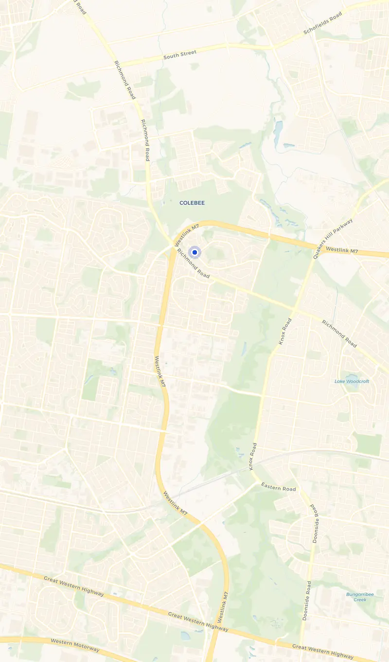 Map of the Dean Park service area and the surrounding suburbs we cover.