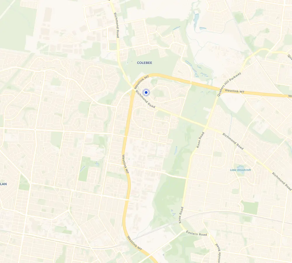 Map of the Dean Park service area and the surrounding Greater West, showing Dean Park and the nearby streets we cover.
